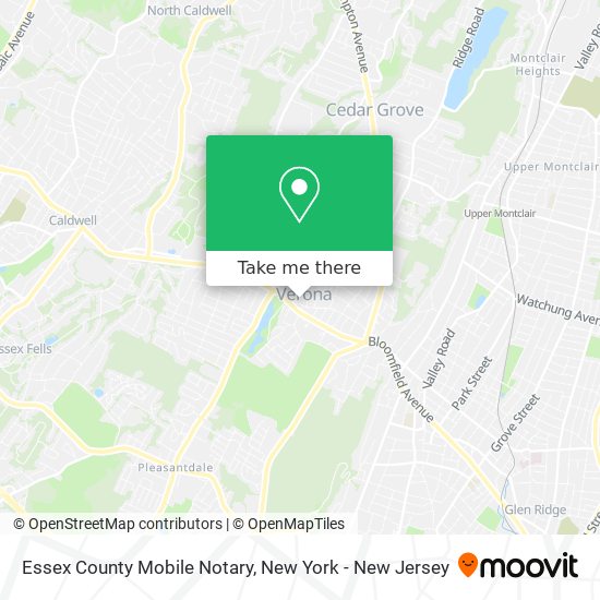 Essex County Mobile Notary map