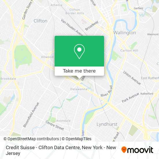 Credit Suisse - Clifton Data Centre map