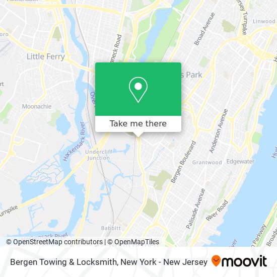 Mapa de Bergen Towing & Locksmith