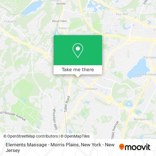 Elements Massage - Morris Plains map