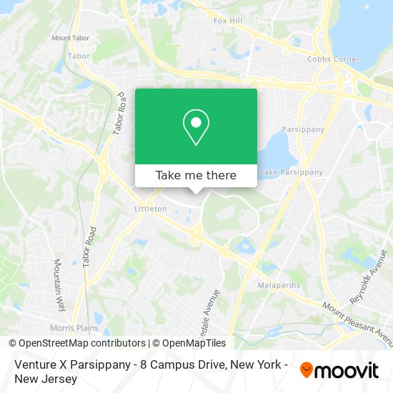 Mapa de Venture X Parsippany - 8 Campus Drive