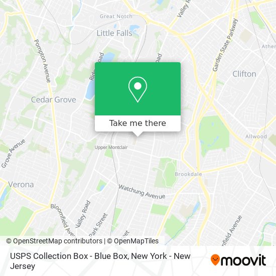 Mapa de USPS Collection Box - Blue Box