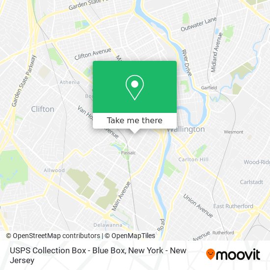 Mapa de USPS Collection Box - Blue Box