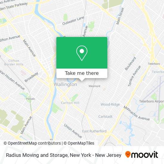 Mapa de Radius Moving and Storage