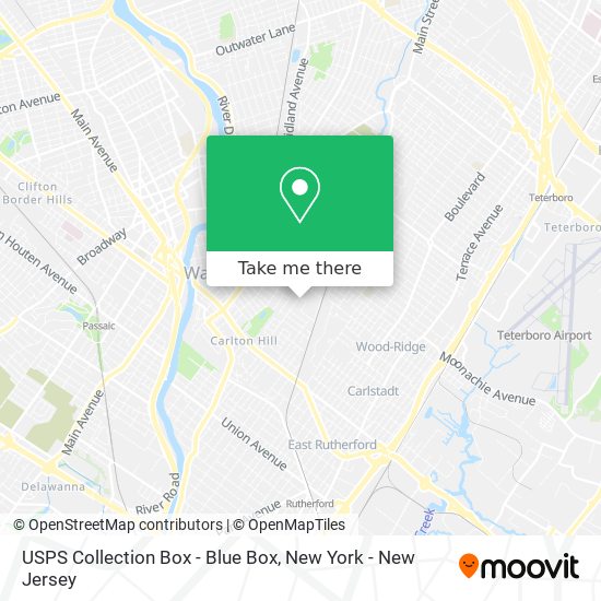 Mapa de USPS Collection Box - Blue Box