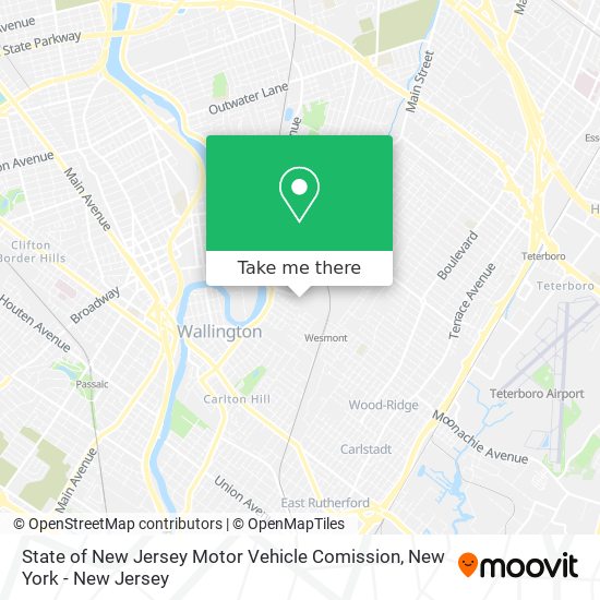 State of New Jersey Motor Vehicle Comission map