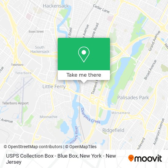 Mapa de USPS Collection Box - Blue Box