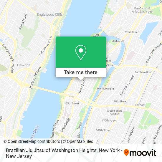 Brazilian Jiu Jitsu of Washington Heights map