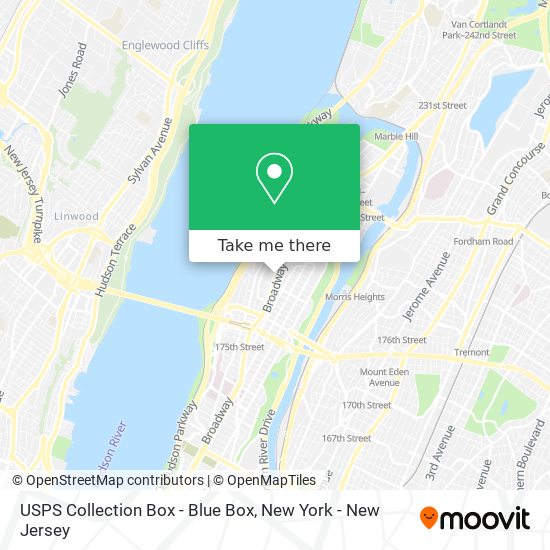 USPS Collection Box - Blue Box map