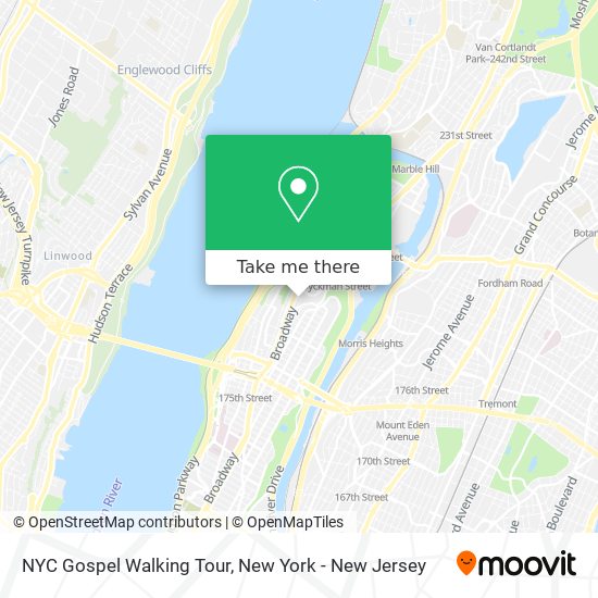 Mapa de NYC Gospel Walking Tour