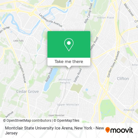 Montclair State University Ice Arena map