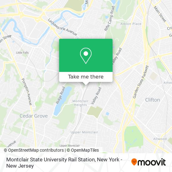 Montclair State University Rail Station map