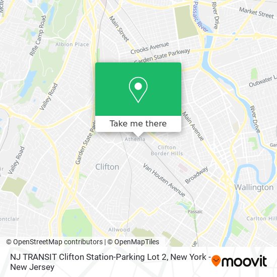 Mapa de NJ TRANSIT Clifton Station-Parking Lot 2