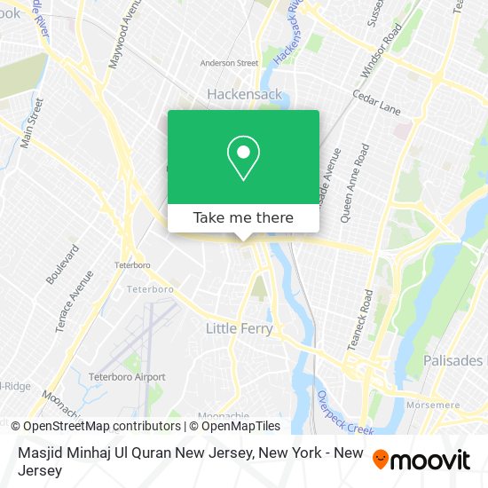 Mapa de Masjid Minhaj Ul Quran New Jersey