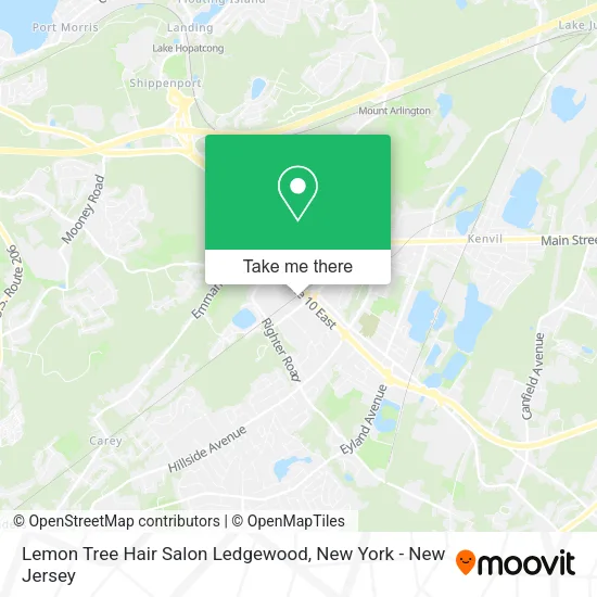 Lemon Tree Hair Salon Ledgewood map