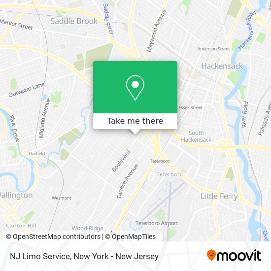 Mapa de NJ Limo Service