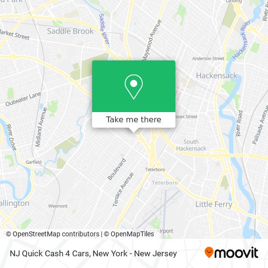 Mapa de NJ Quick Cash 4 Cars