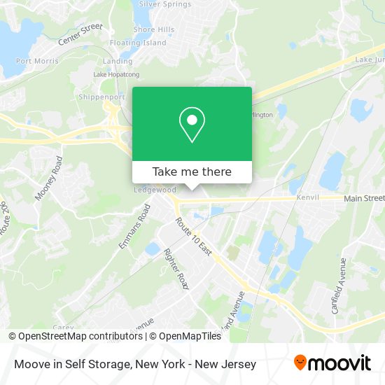 Moove in Self Storage map