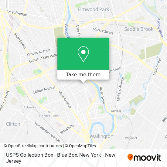 Mapa de USPS Collection Box - Blue Box