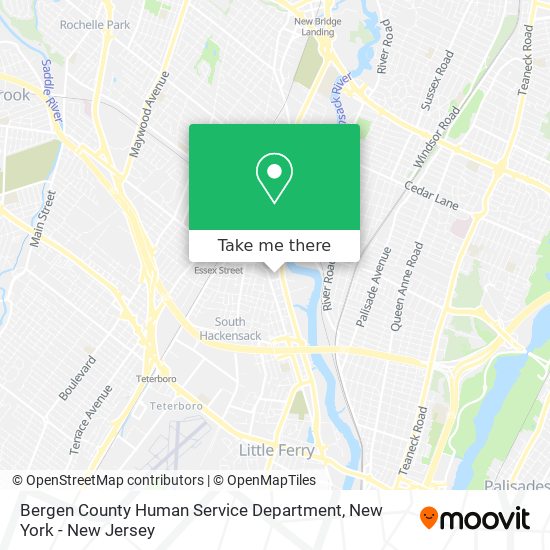 Mapa de Bergen County Human Service Department