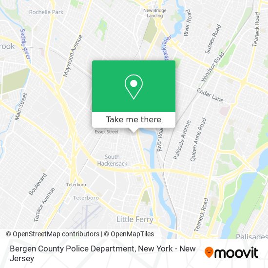 Bergen County Police Department map