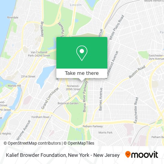 Mapa de Kalief Browder Foundation