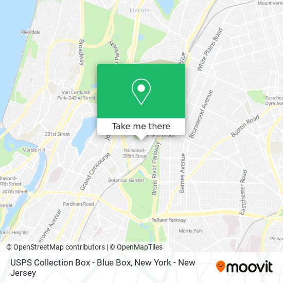 USPS Collection Box - Blue Box map