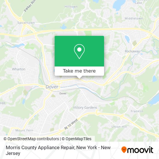 Mapa de Morris County Appliance Repair