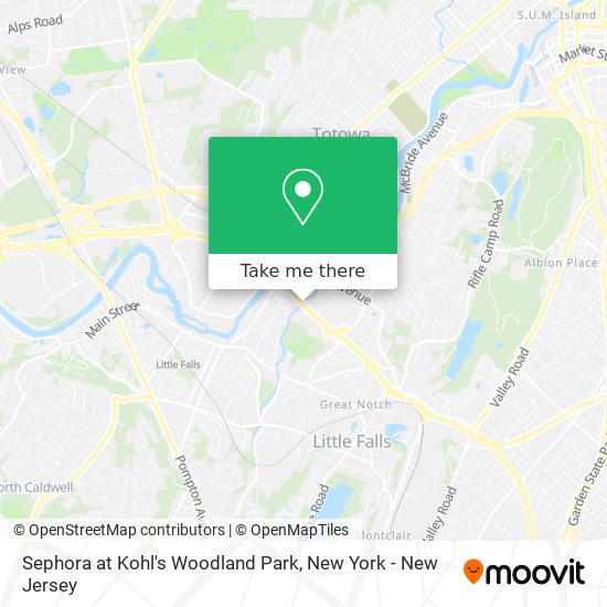 Sephora at Kohl's Woodland Park map