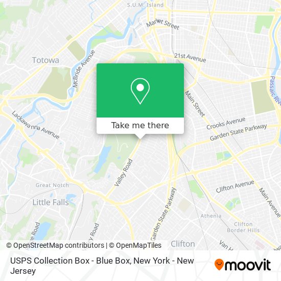 USPS Collection Box - Blue Box map