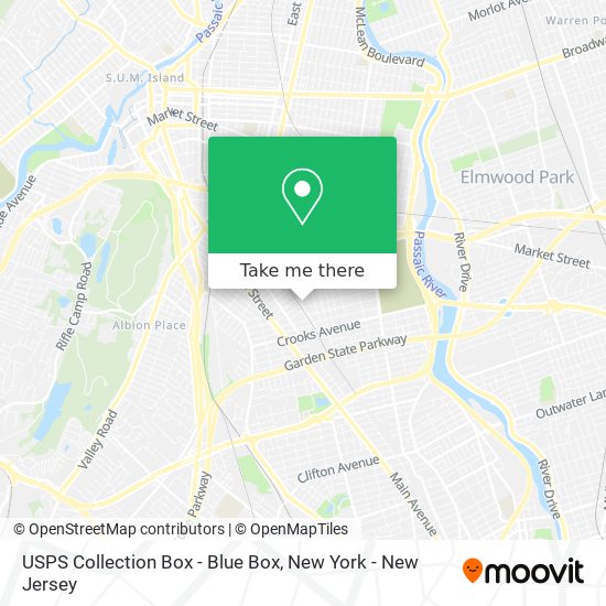 Mapa de USPS Collection Box - Blue Box