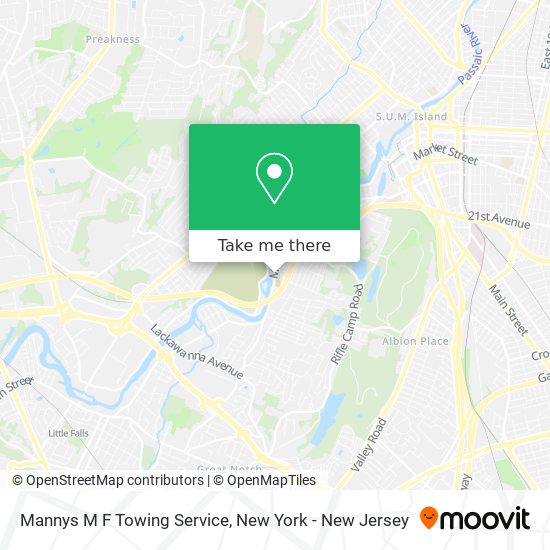 Mannys M F Towing Service map