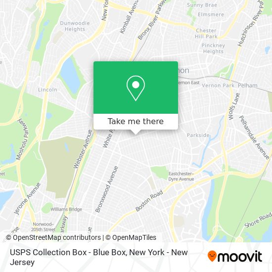 Mapa de USPS Collection Box - Blue Box