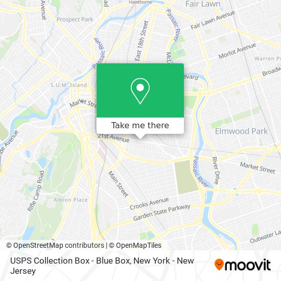 Mapa de USPS Collection Box - Blue Box