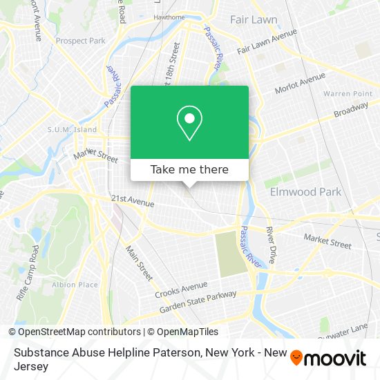 Substance Abuse Helpline Paterson map