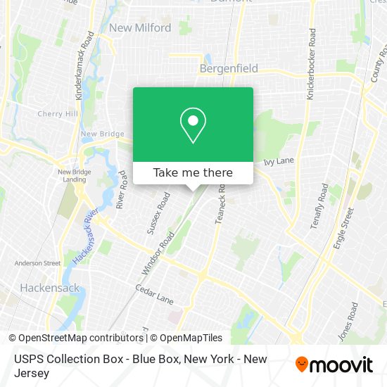 Mapa de USPS Collection Box - Blue Box