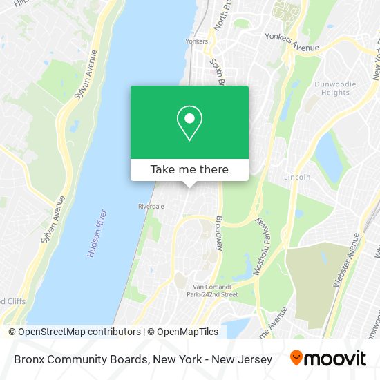 Mapa de Bronx Community Boards