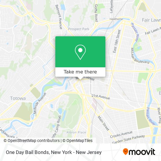 One Day Bail Bonds map