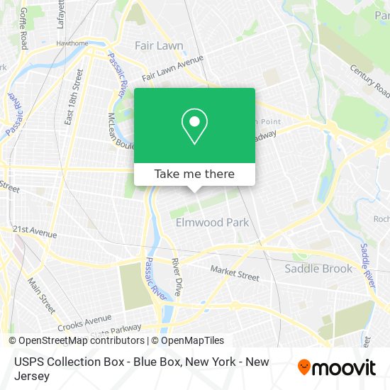 Mapa de USPS Collection Box - Blue Box