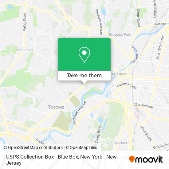 Mapa de USPS Collection Box - Blue Box