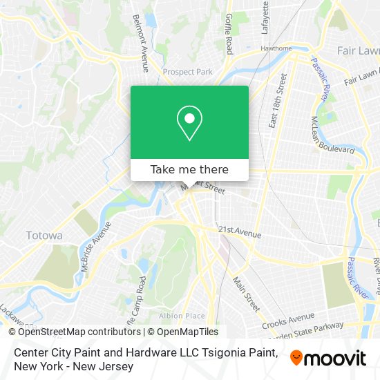 Mapa de Center City Paint and Hardware LLC Tsigonia Paint