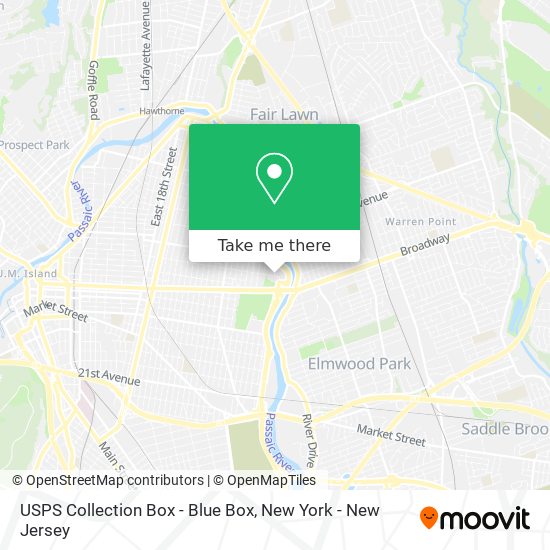 Mapa de USPS Collection Box - Blue Box