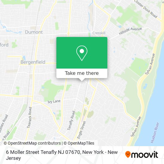 Mapa de 6 Moller Street Tenafly NJ 07670