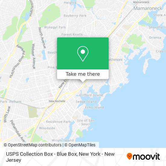 Mapa de USPS Collection Box - Blue Box