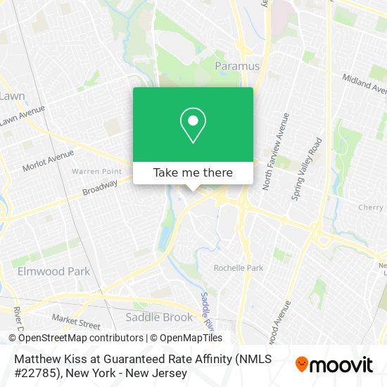 Mapa de Matthew Kiss at Guaranteed Rate Affinity (NMLS #22785)