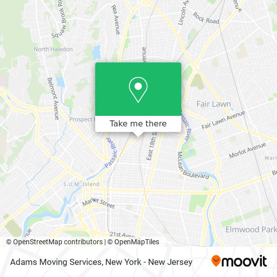 Adams Moving Services map