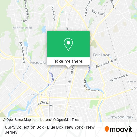 Mapa de USPS Collection Box - Blue Box