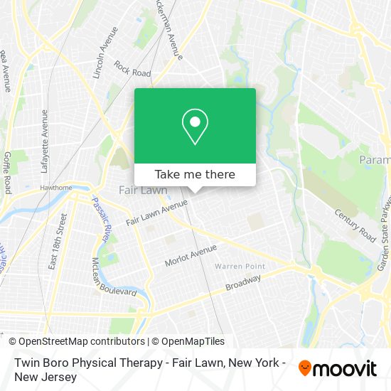 Mapa de Twin Boro Physical Therapy - Fair Lawn