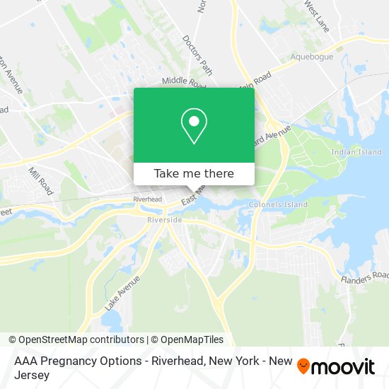 AAA Pregnancy Options - Riverhead map