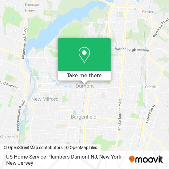 US Home Service Plumbers Dumont NJ map